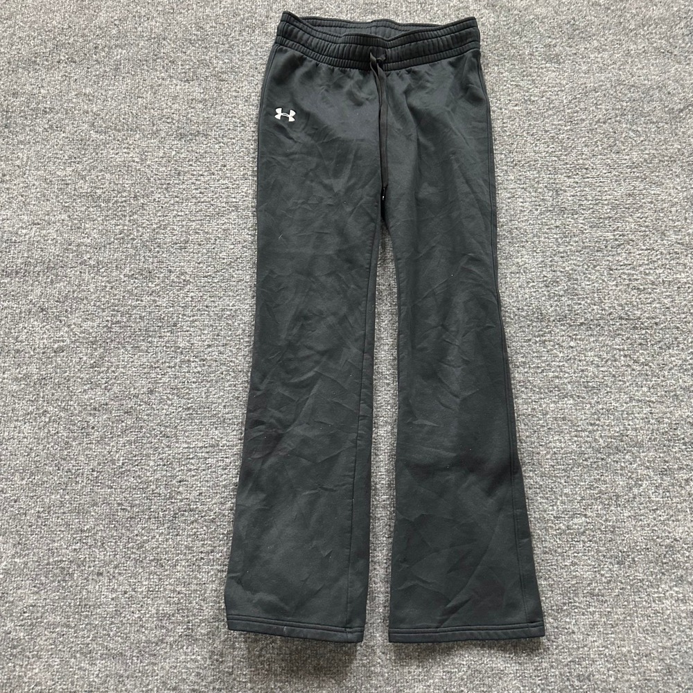 Under Armour Sweatpants Womens Size XS Black Semi-Fitted Fleece Flare Athletic